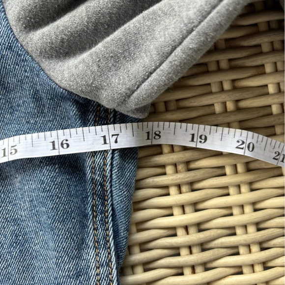 Hollister Twofer Hooded Sweatshirt Jean Jacket - Picture 6 of 8